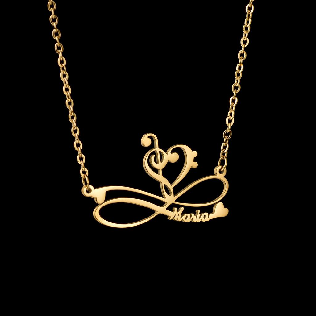 Atoztide Personalized Custom Infinity Name Necklace for Women Stainless Steel Clavicle Pendant Link Chain Birthday Jewelry Gift