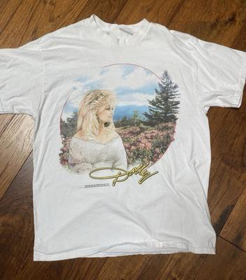 1998 Dolly Parton Grafik T-Shirt Weiß Kurzarm Dollywood Fan Geschenk