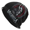 BIIHUDU Wikinger Totenkopf Mütze Valhalla Nordischer Krieger Design mit Hörnern Dehnbar Gestrickt Winter Totenkopfmütze für Männer Frauen Col