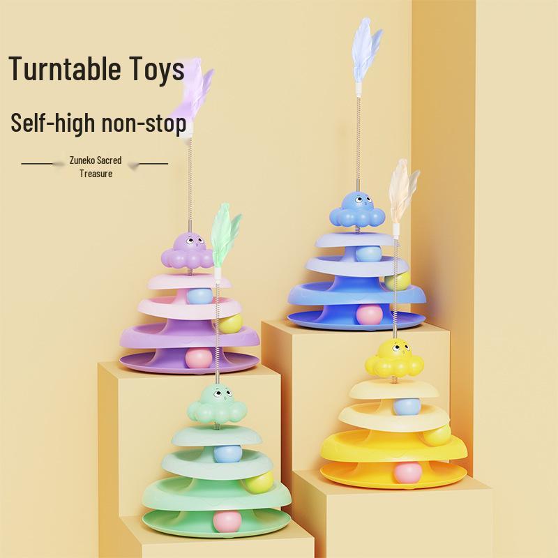 

Octopus Cat Turntable Toy with Teaser Stick – Newcomer Exclusive, Boredom-Relief Self-Play Cat Toy