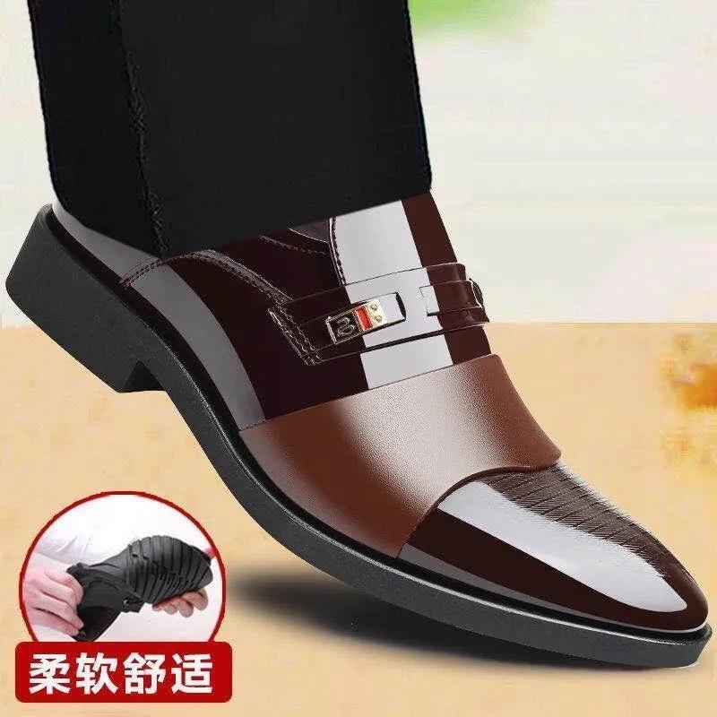 Duży rozmiar lustro TEMU męskie buty codzienne formalne biznesowe wszechstronne męskie buty skórzane