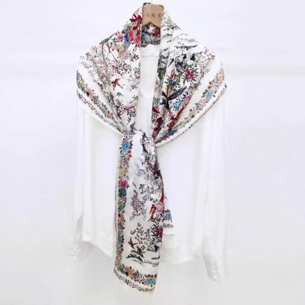 Sunscreen Satin Neck Scarves Soft Beach Hijab Fashion Silk Scarf Shawls  Head Scarf