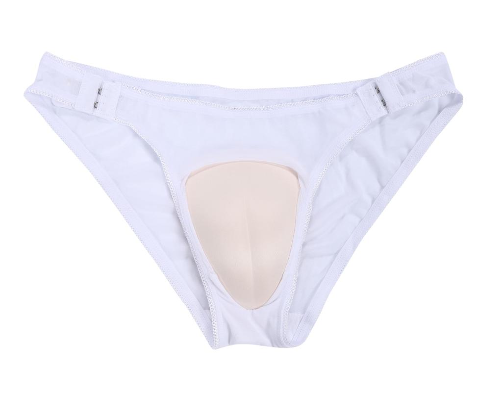 Padded Cover Panties Crossdressing Shorts Underwear Lace Pants Disguise Lingerie Free [cocoriko] Men's Men's Boys' (JP, Alphabet, Size, H_White)