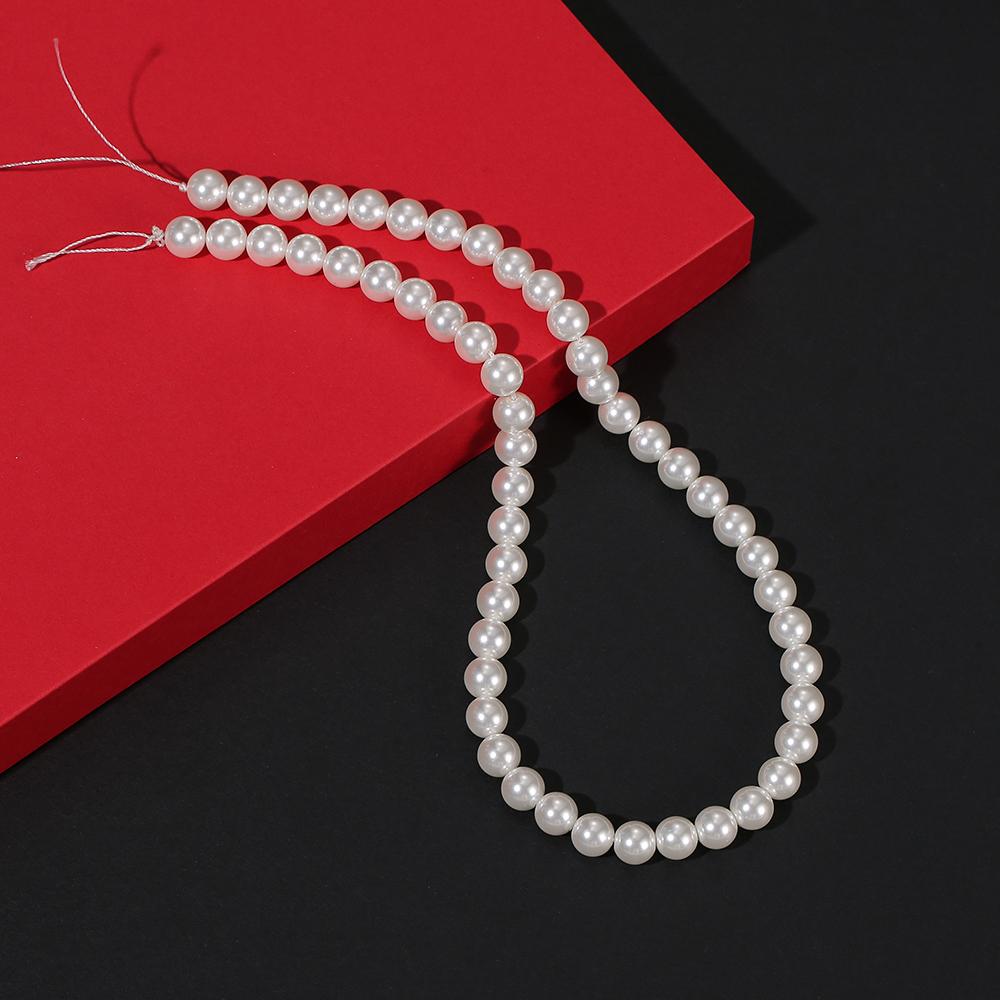 2-12mm Round Imitation Pearl Freshwater Shell Loose Spacer Beads for Jewelry Making DIY Necklace Bracelet Accessories