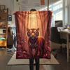 1Pc AnimalsElves Print Flannel Blanket, High quality Comfortable for All Seasons, Home Decor, Warmth and Comfort, Perfect for Christmas Gifts