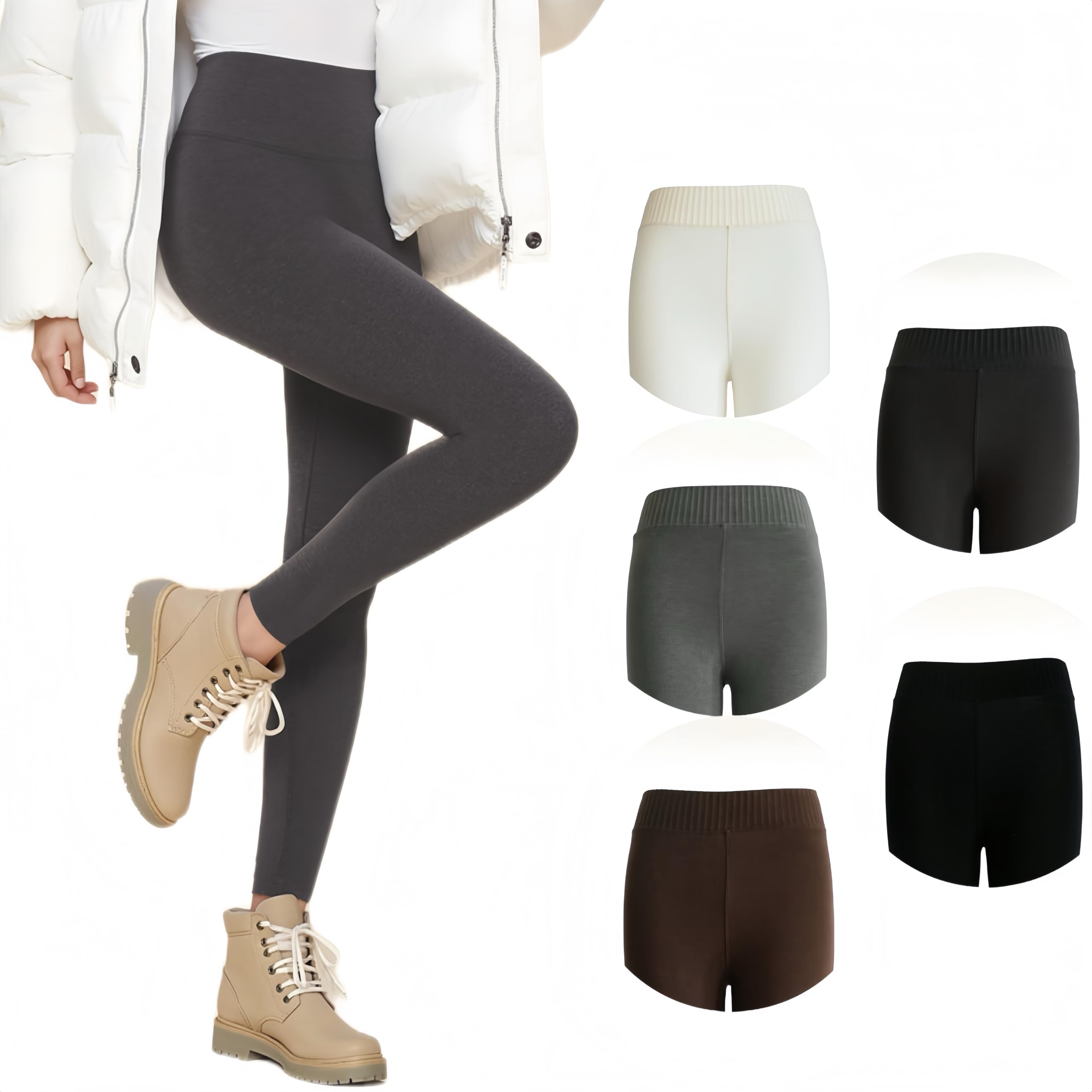 

stretch warm inner leggings for Heattech thermal slimming effect Dark [NIONIQ] High-waisted women, tights, underwear, (JP, Alphabet, XL, Gray)