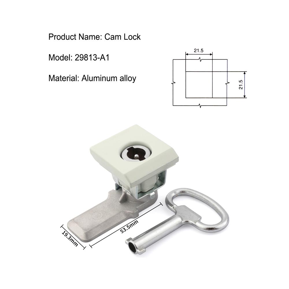 Aluminum Alloy / Zinc Alloy Square Cam Lock High Safety Key Operated Machinery Cabinet Electrical Box Industrial Boxes Quarter (as the picture,Aluminum alloy)