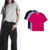 CS Spring New Women's Clothing American Basic All-Matching Standard Edition Rib round-Neck Short Sleeve T-shirt 0960679