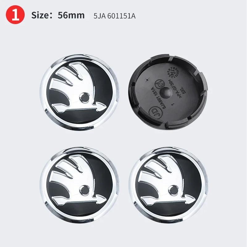 2025 Nové 4ks 56mm 65mm 75mm 5JA601151A 1J0601171 3B7601171 Krytky kolového disku Středové krytky nábojů kol Znak Logo Znak Pro Skoda Octa