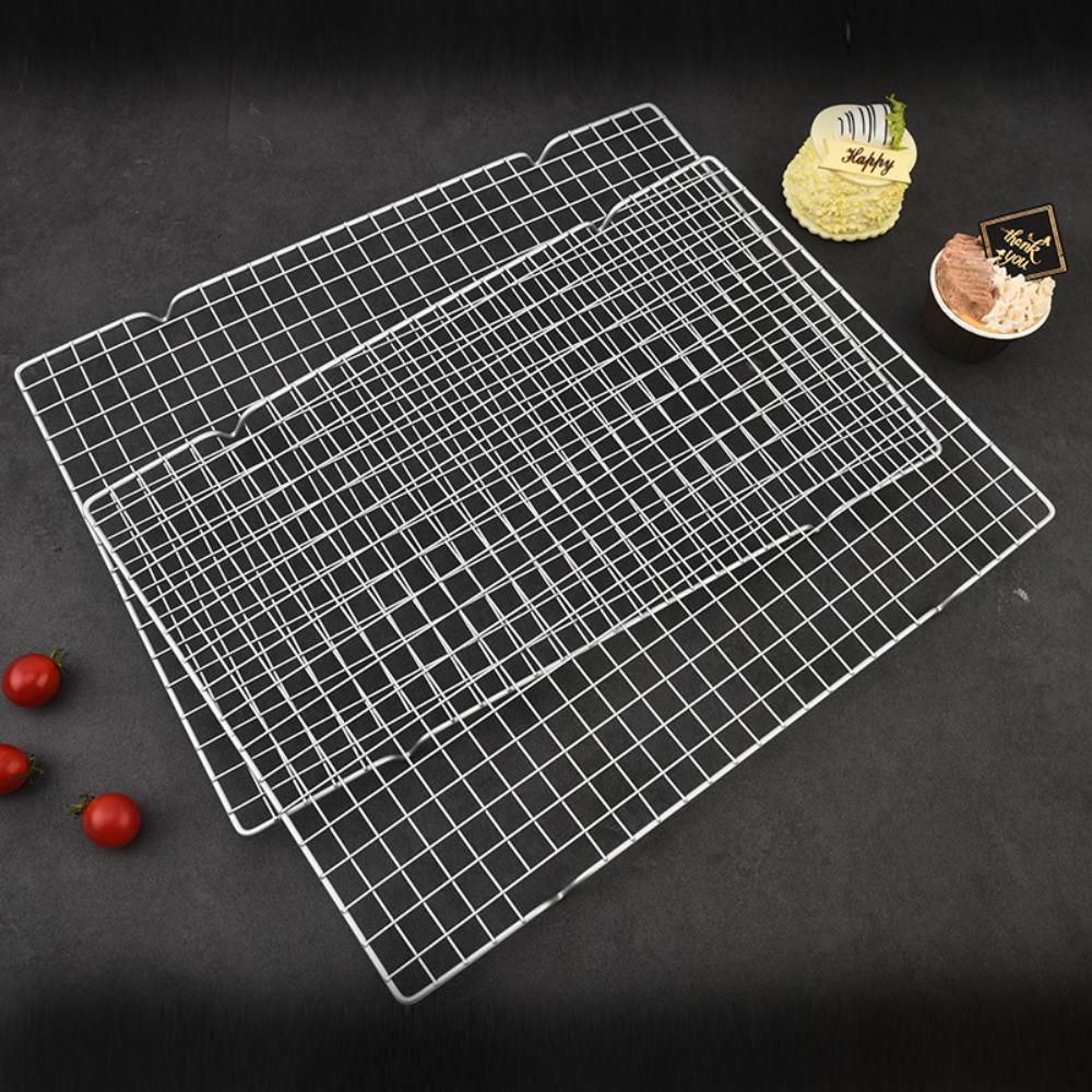 Silver Food Drying Rack Rectangular BBQ Cooling Rack Kitchen Gadget Baking Cooling Rack  Oven