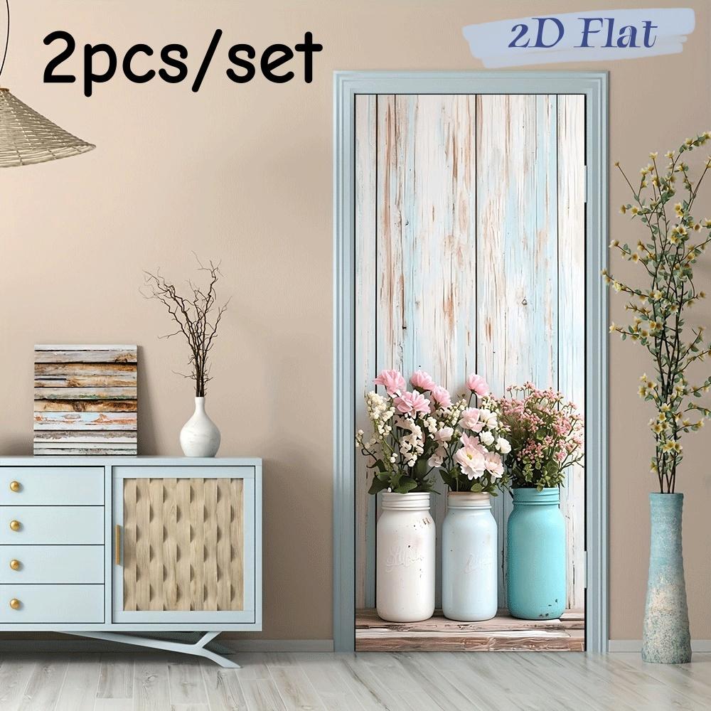 

2pcs Retro Wood Texture Wall Stickers Nordic Ins Style Home Decoration Stickers Self Adhesive Removable Living Room Bedroom Back (as the picture,38.5x200cmx2)