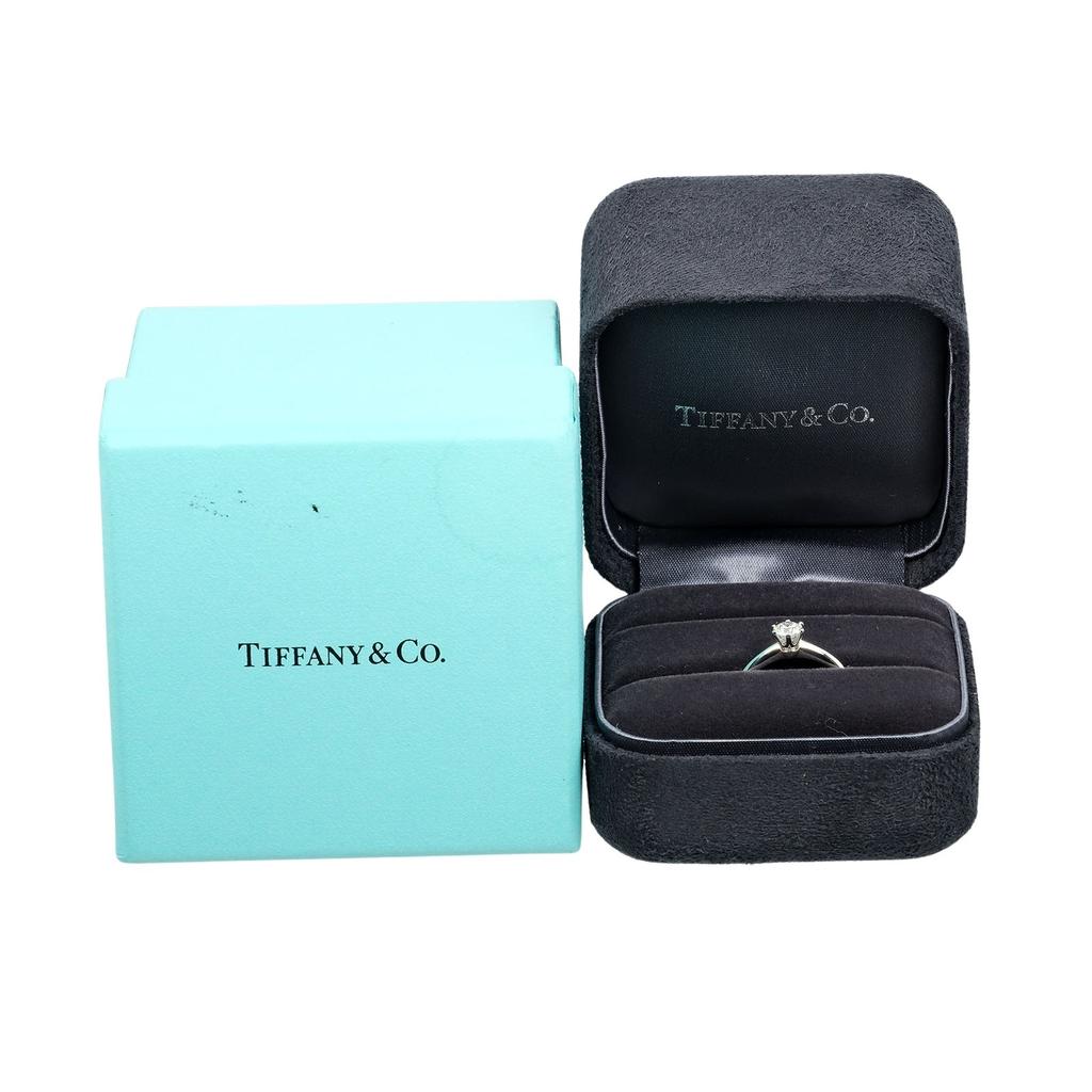 TIFFANY&Co. Solitaire Ring 0.32ct VS2/E/GOOD Pt950Platinum/diamond #4.5(US Size) 3g Women Used