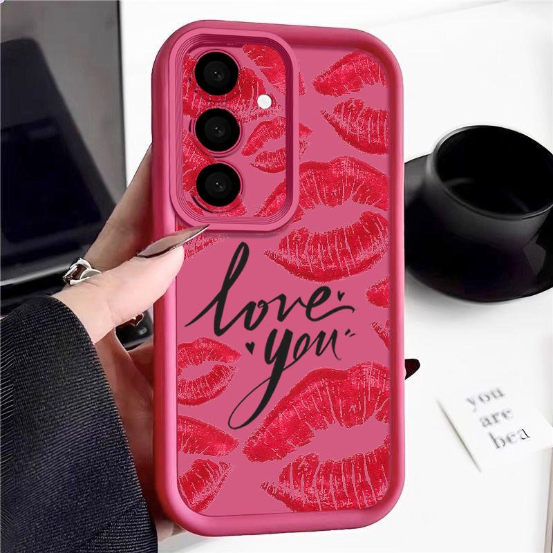 Moderne Kiss Lips Print Hülle für Samsung A57 A37 A27 A17 S26 Ultra S25 FE A56 A36 A26 A16 A55 A35 A25 A54 5G S21 S22 S23 S24 Plus Stoßfeste Abdeckung