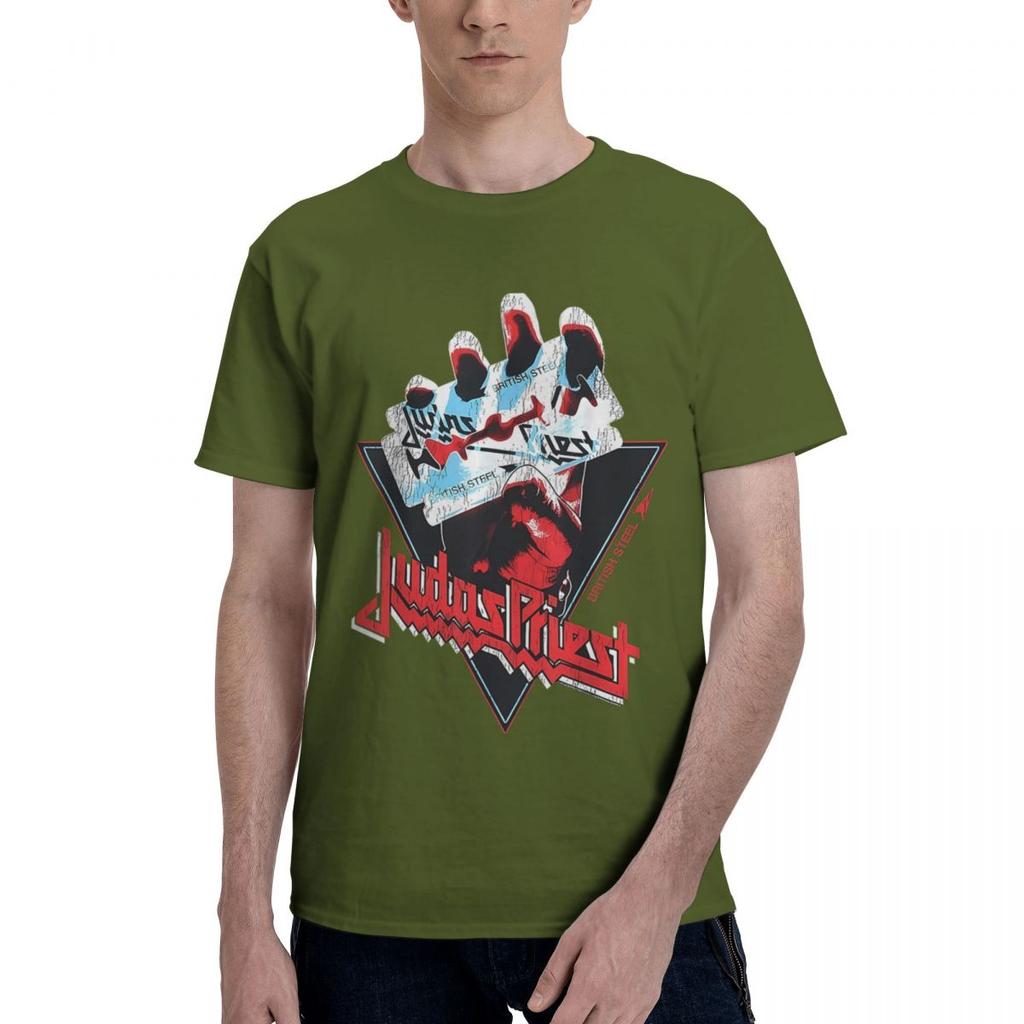 Judas Priest British Steel 100% Baumwolle Lässig Atmungsaktiv Bequem Sommer Lustig Ugus T-Shirts Herrenhemd