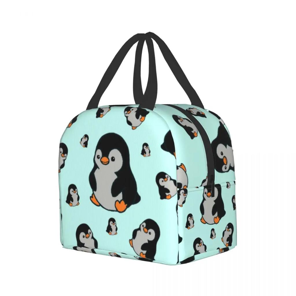 Custom Cute Penguins Lunch Bag Men Women Cooler Thermal Insulated Lunch Boxes for Adult Office