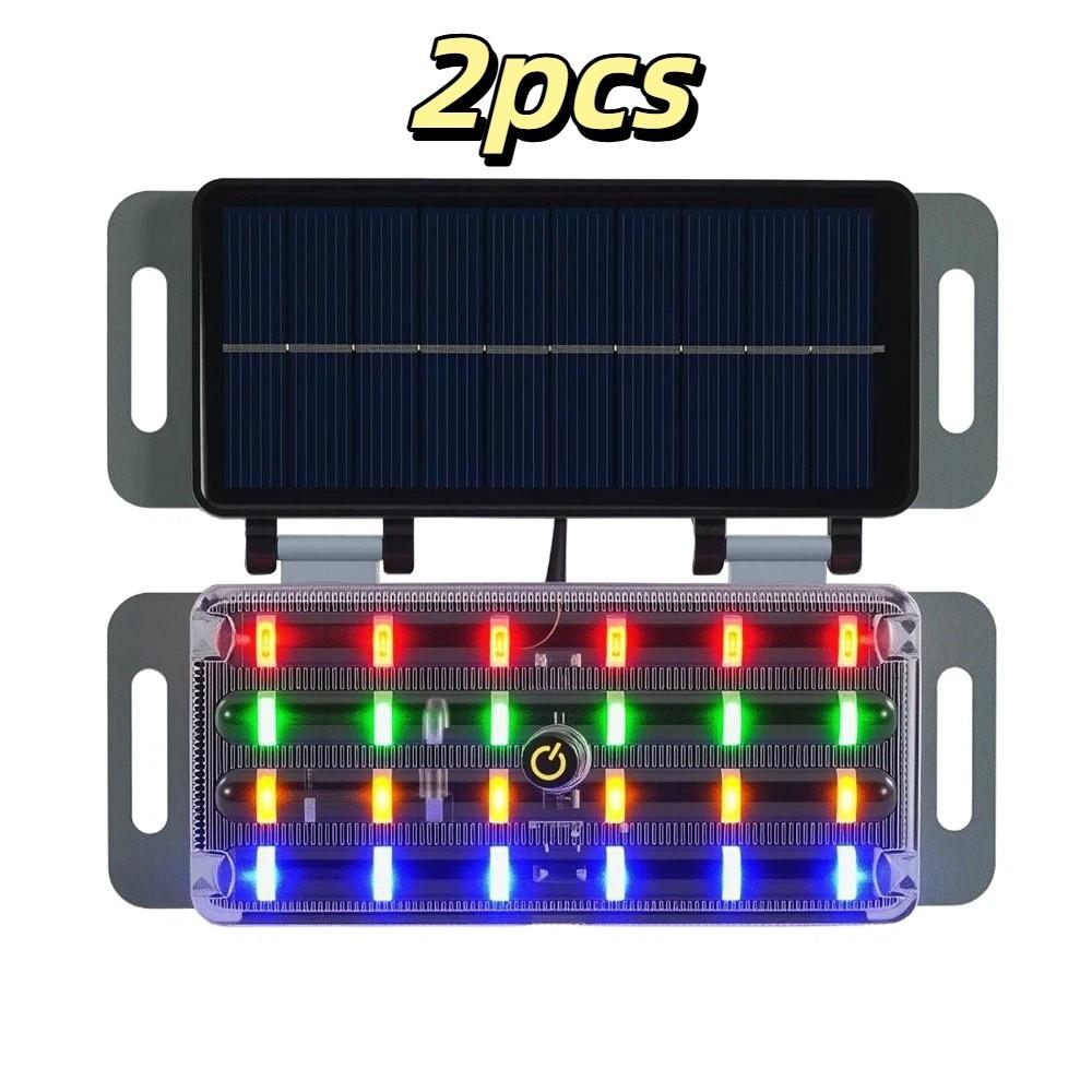 2pcs LED Flashing Anti Rear-End Warning Light Solar Powered Wireless Safety Lamp  Truck Use чёрный