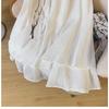 A Stylish and Retro Mid-length Embroidered Skirt with A Flexible Waist and A Double-layered Flowing Skirt