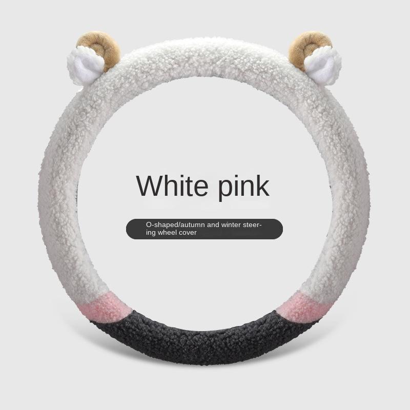 Autumn Winter Plush Steering Wheel Cover Car Warm Steering Wheel Cover Cartoon Warm Cute Car Steering Wheel Cover Cute Deer Horn