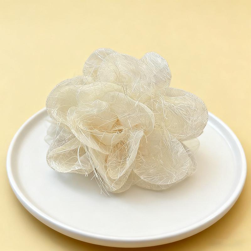 Double-Sided Flower Mesh Hair Clip - Elegant Shark Clip for Women