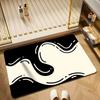 Europe Style Simple Black White Carpet Living Room Sofa Bedroom Study Kitchen Entrance Door Rug Non-Slip Light Luxury Decor Mat