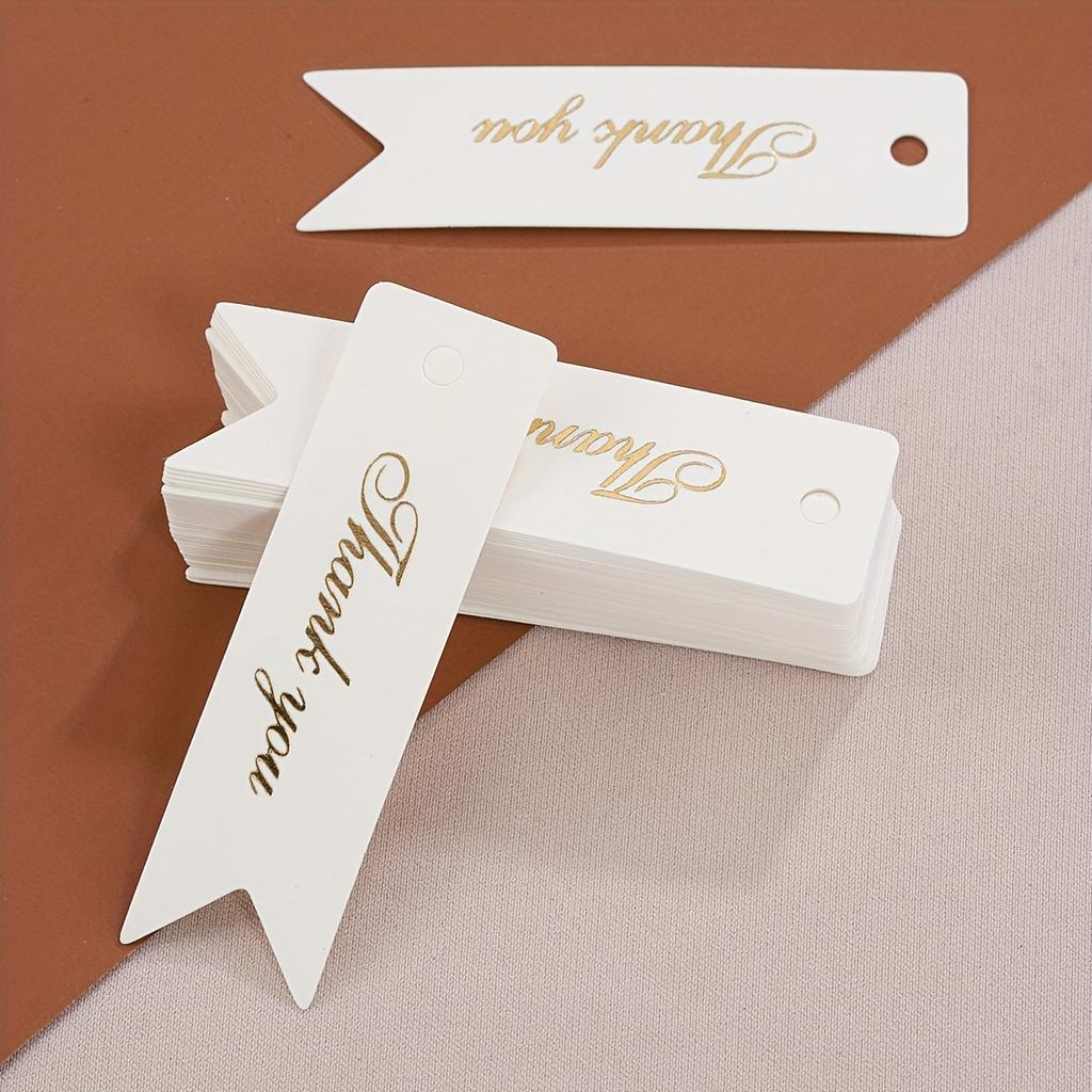 Thank You Tags Personalized Dovetail Hanging Gift Tags for Arts & Crafts DIY Crafts And Festive Gift Wrapping Bronzed Paper Tags