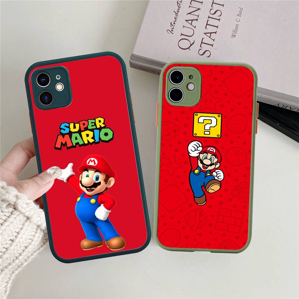Super Game M-Mario Phone Case For IPhone 13 12 X XS MAX Pro Max 16 15 11 14 Pro Max Shockproof Matte Cover