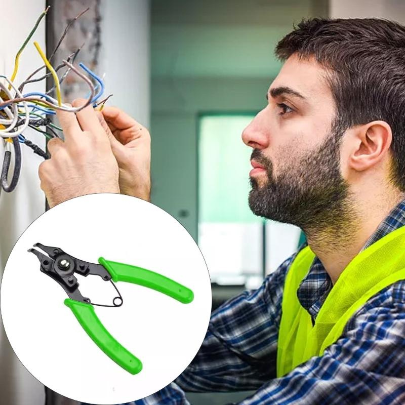 Professional Alloy Steel Circlip Pliers Kit With 4 Interchangeable Tips For Precisions Adjustments In Tight Spaces
