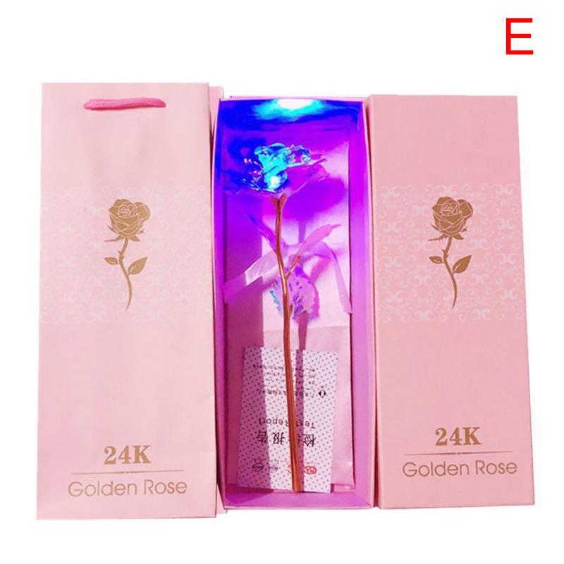 Gold Foil Plated Rose Flower 24K Dipped Decor With Stand Mothers Day Gift & Valentine's Day Gift Gold Flower with Gift Box