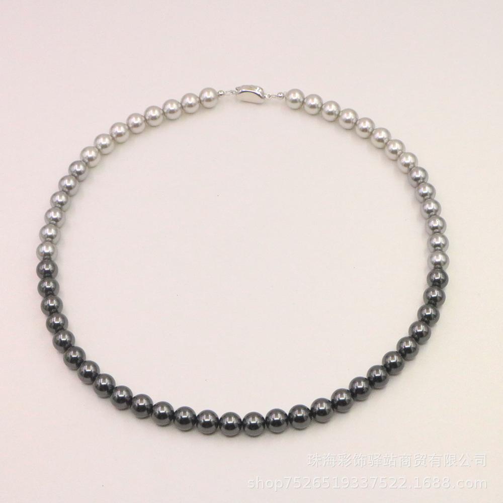 Elegant Gradient Pearl Necklace: High-End Light Luxury Retro Choker for Women