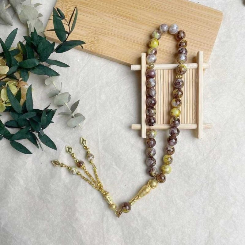 Islamic Meditation Rosary Jewelry 33 Bead Glass Tasbih Bracelet Meditation Rosary Jewelry for Prayer and Reflection
