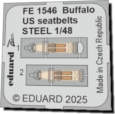 Eduard 1/48 Brewster Buffalo US Military Style Stainless Steel Seatbelt (for Tamiya) Plastic Model Parts EDUFE1546 (Airplane)