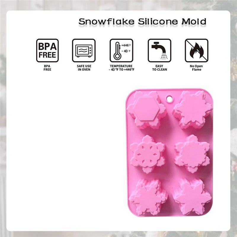 AEE4-3 Pack Christmas Snowflake Silicone Candle Soap Molds For DIY Christmas Holiday Party Handmade Decoration Supplies