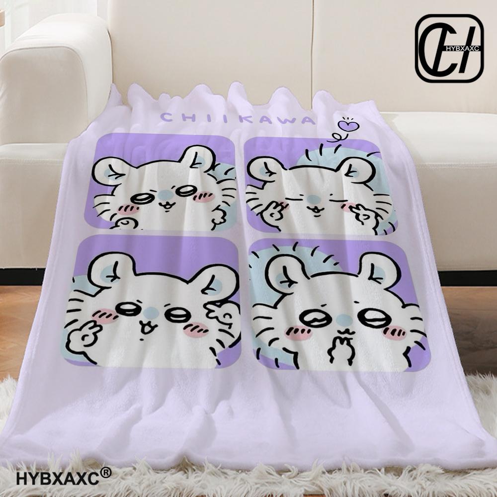 Kawaii Chiikawa Cartoon Soft Blanket, Used for Sofa, Bedroom, Travel, Camping, Livingroom, Office, Couch,Chair,Home,girl's Gift