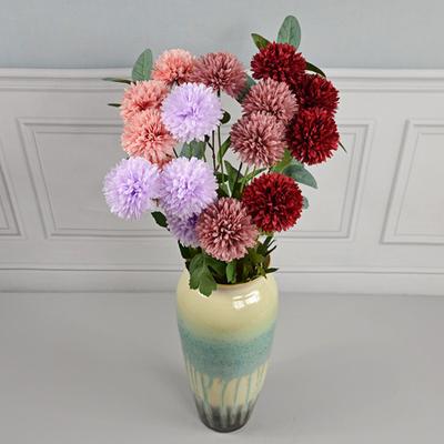 Fashion Fake Ball Chrysanthemum Eco-friendly Faux Silk Flower Wide Application
