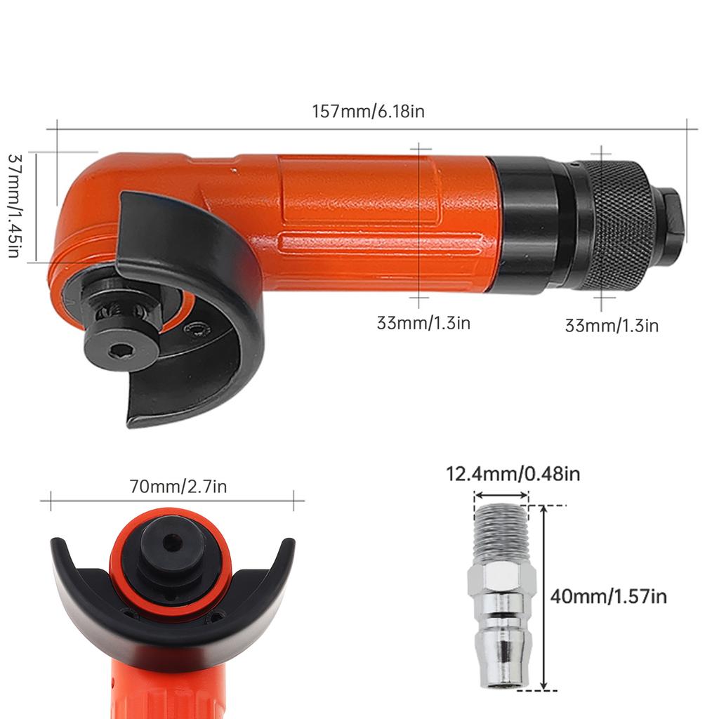 Mini 1/4 Inch Inlet Air Angle Die Grinder 2 Inch 15000RPM High Speed Pneumatic Angle Grinder Machine Tool for Polishing Grinding