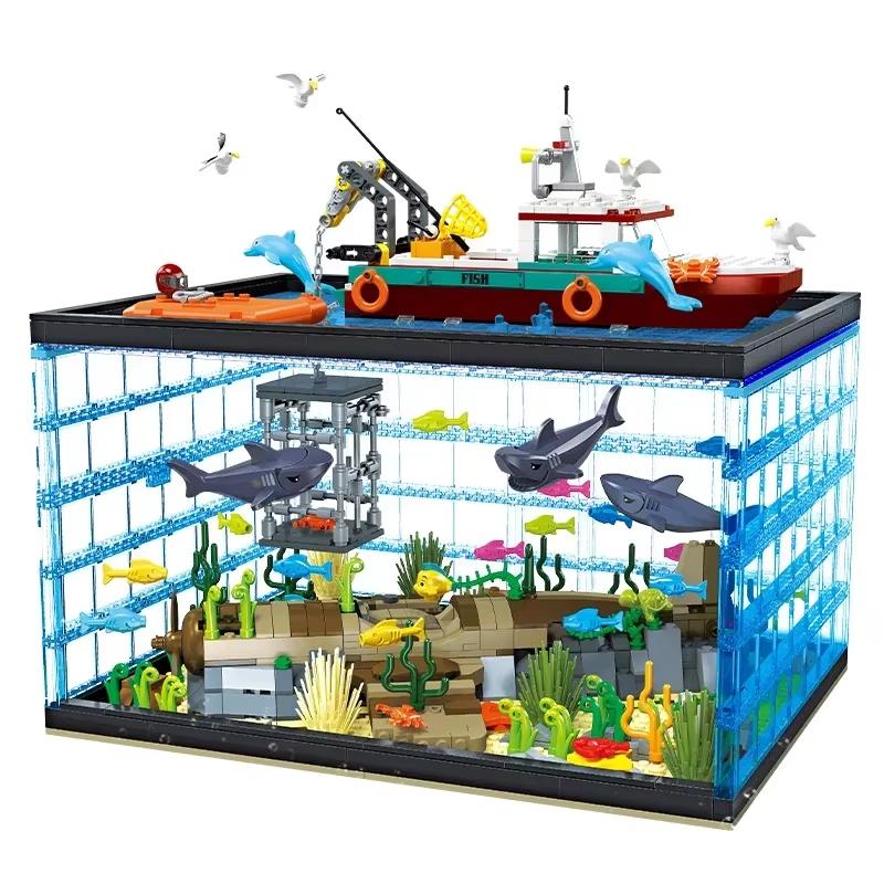 High-Standard 1519Pcs First-Class Deep Superior-Grade Sea First-Class Ruins Premium-Quality Fish Combat-Armored-Vehicle First-Class Construction