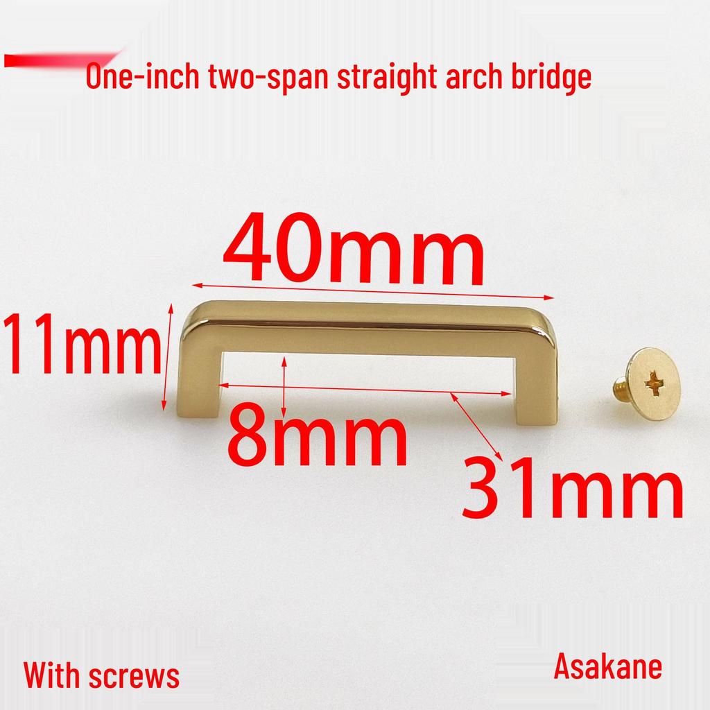 1" 2 31MM Straight Arch Bridge Hardware Pull Handle Buckle Narrow Edge On Screw Luggage Accessory