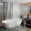 1pc 3D Shower Curtain Liner with Plastic Hooks, 71*71inch / 180*180cm Waterproof Plastic Bath Curtain, Luxury Bathroom Curtain