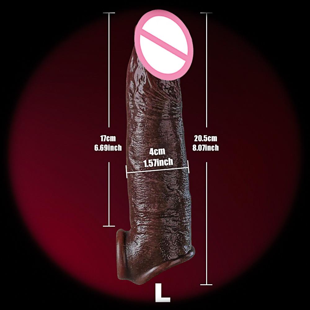 Anello Realistico per Pene Gallo Reutilizzabile Manicotto Dildo Allargatore Addensante Impermeabile Giocattoli Sessuali per Coppie Maschili Giocattoli Sessuali per Adulti 18+