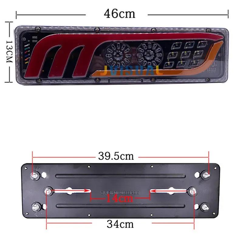 2PCS 12/24V LED Truck Tail Light Turn Signal Rear Brake Lights Reverse Signal Lamp Trailer Lorry Bus Caravan Camper Warning Lamp