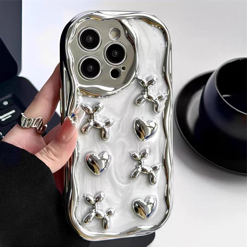 

Гальванизированный чехол для телефона Love Puppy для IPhone17Promax Точное отверстие Всесторонний Противоударный для Apple 16 Ручная цепочка For iPhone 17Promax