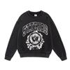SAINT Retro Distressed Fleece Pullover Sweatshirt