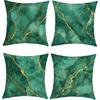 Emerald Green Gold Marble Throw Pillow Covers 18x18 Inch Set of 4 Modern Abstract Marble Pattern Cushion Covers Home Decor for Couch Cushion Cases