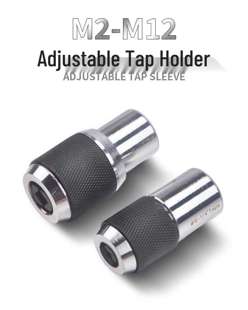 Adjustable M3-M12 Ratchet Tap Wrench with Reamer Sleeve