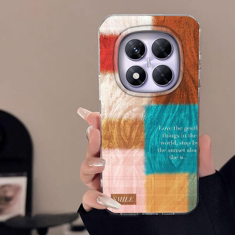 For Redmi Note 13 14S 14 Pro Plus 5G 14C A3 13C Poco X7 Pro Phone Case Leopard Feather Gauze Rainbow Butterfly Bumper Hard Cover
