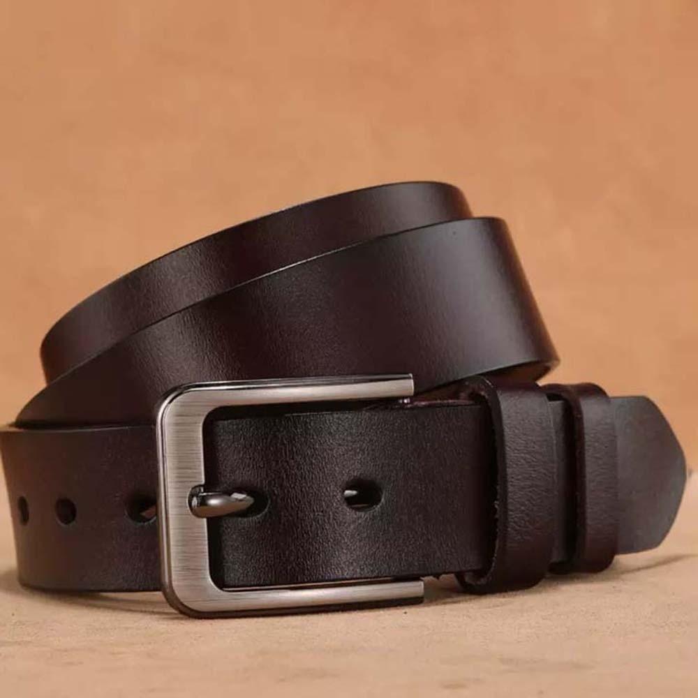 Retro Men Wide Belt Zinc Zinc Alloy Jeans Waistband Adjustable PU Leather Belt  Party