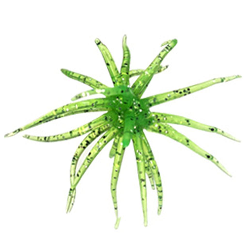 4pcs/Set Water Sea Urchin Softworm Lure Anti Bite Simulated Sea Urchin Lures for Bass Fishing Drop Shot Saltwater Fishing Gear