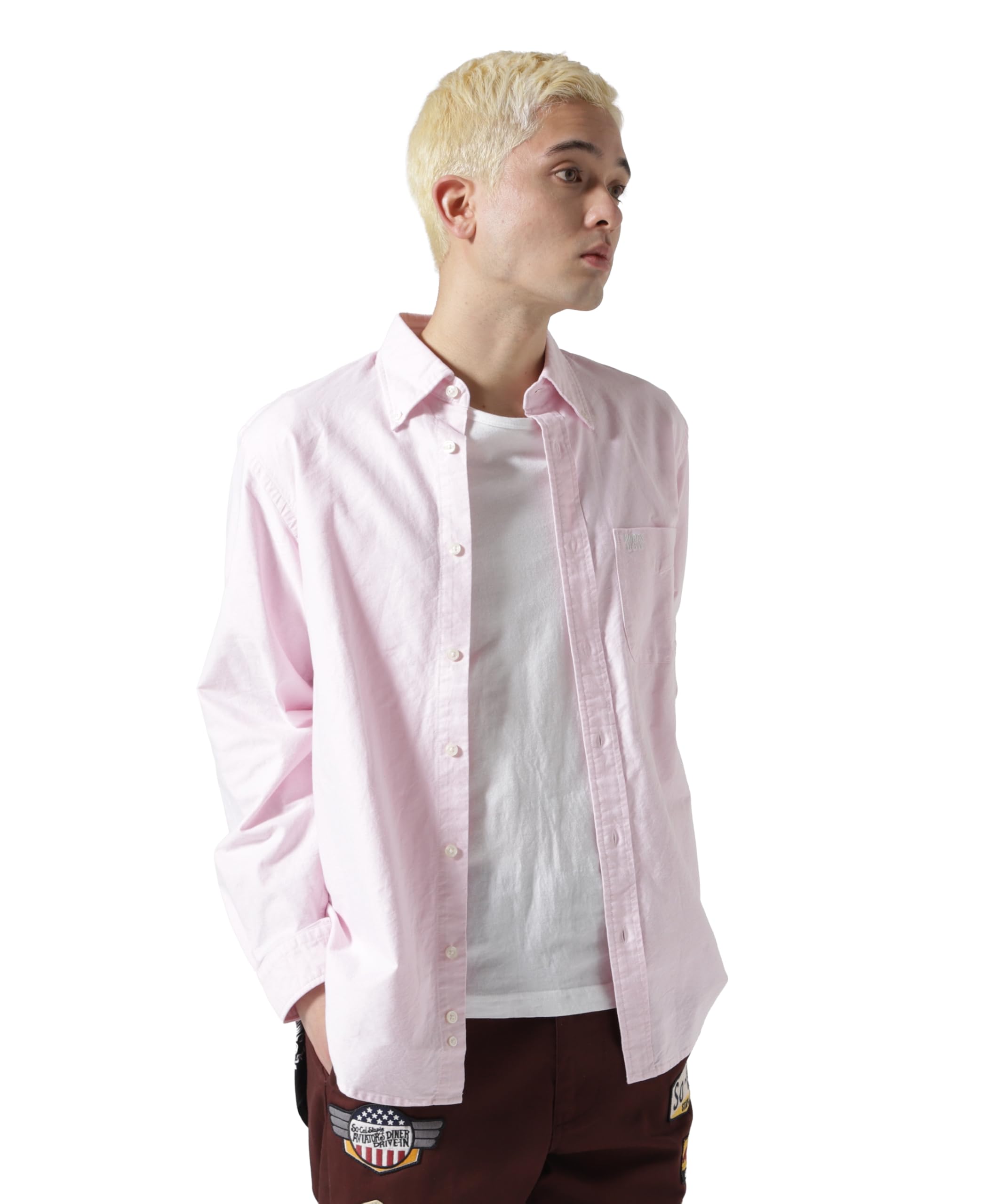 

AVIREX DAILY OXFORD B.D. SHIRTS 6195129 Men s S 024 Pink