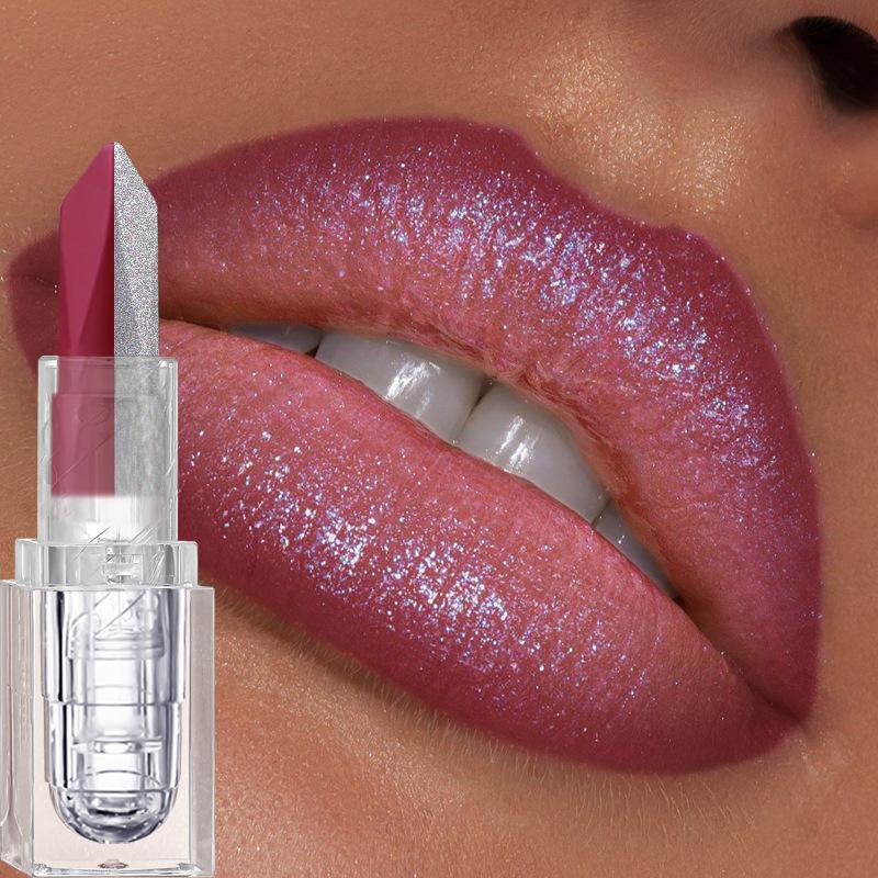 Dual-Color Velvet Matte Lipstick - Long-Lasting Waterproof Lip Mud In Iridescent Frost & Deep Plum Shades