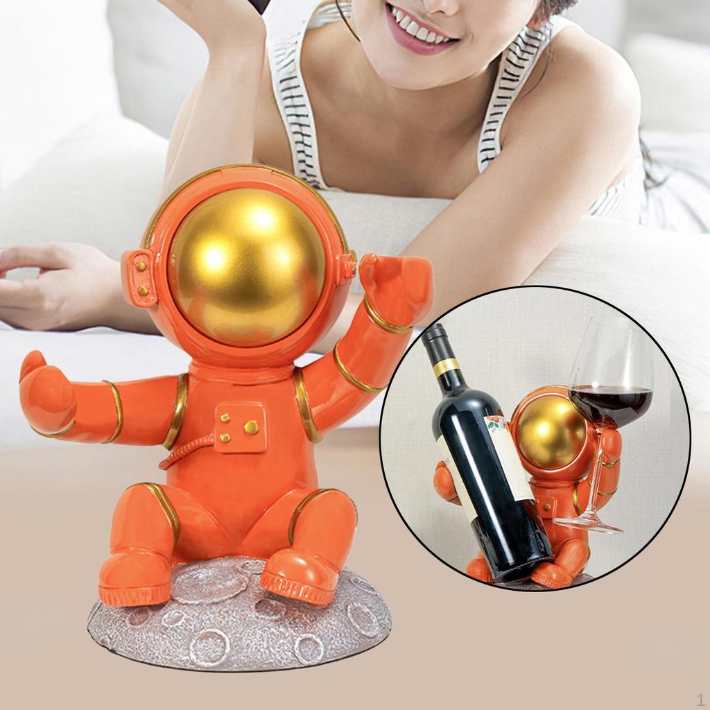 Astronaut Bottle Holder Figurine Statue Rack for Decorative Ornaments